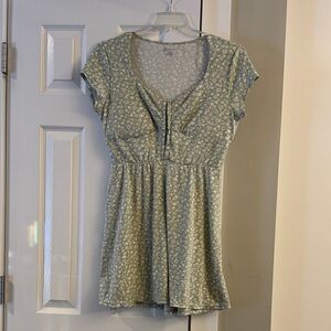 No Boundaries Light Green Floral Mini Dress